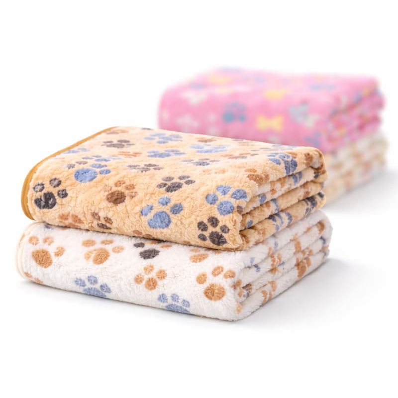 Flannel Paw Bone Pet Blanket