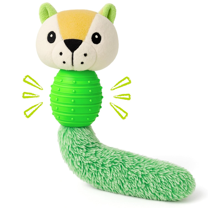 Squeaky Rubber Core Plush Toy
