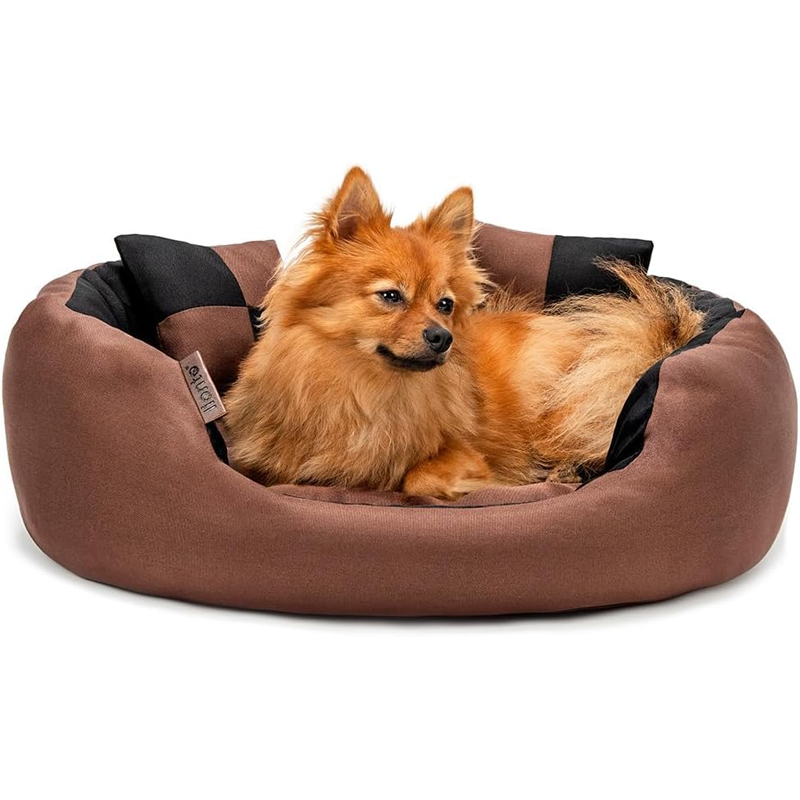 Reversible Velvet Oval Pet Bed