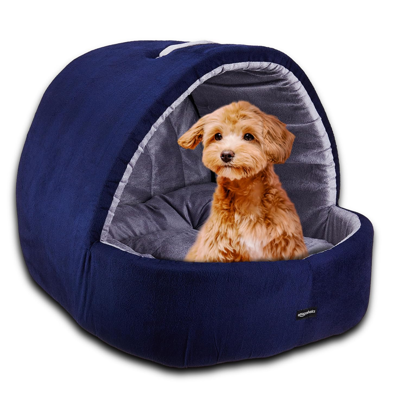 Cozy Velvet Covered Pet Hideaway Bed