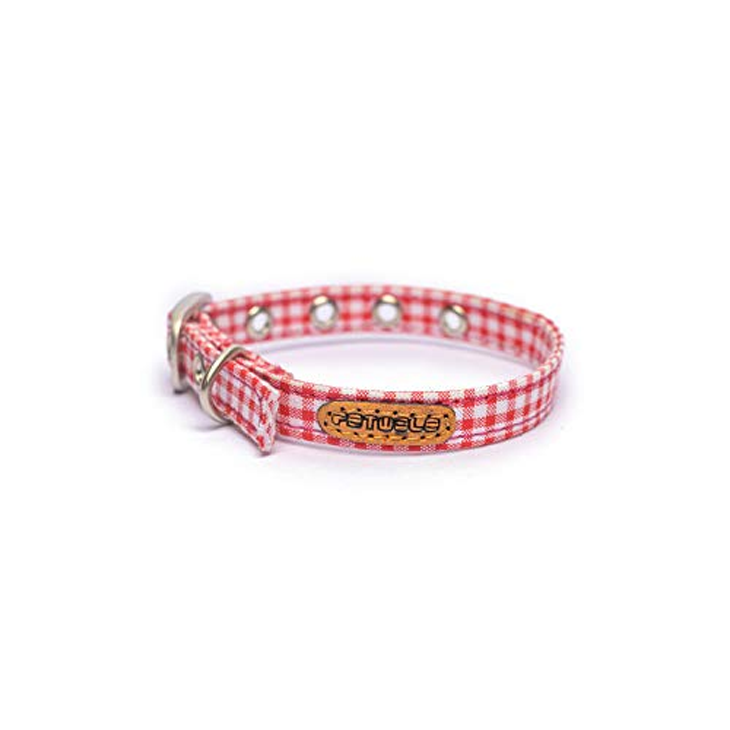 Scarlet Plaid Cotton Kitty Collar