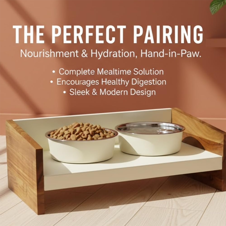 Magnetic Base Elevated Pet Bowl