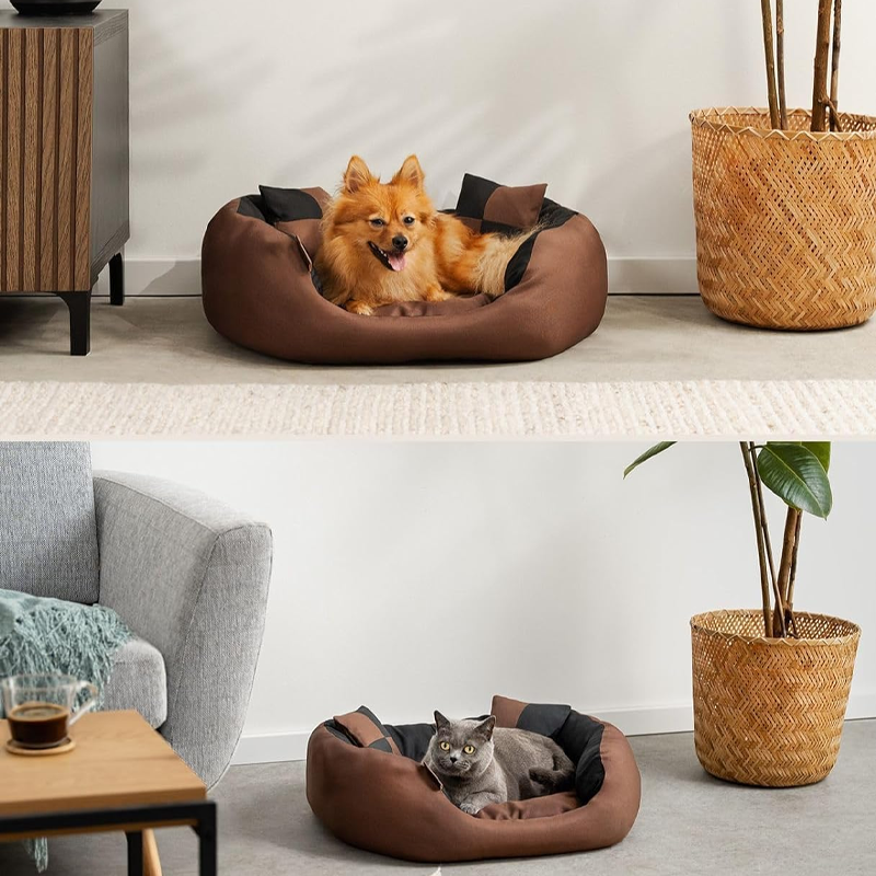 Reversible Velvet Oval Pet Bed