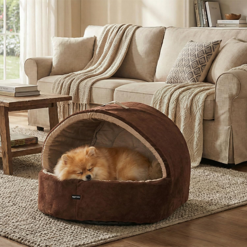 Velvet Cave Cozy Pet Hideaway Bed