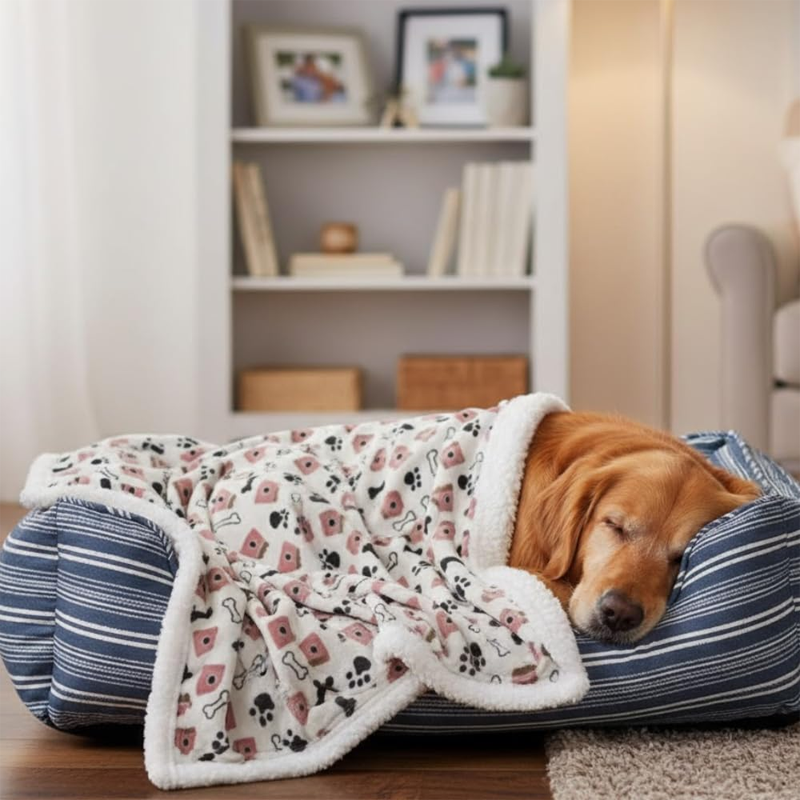 Bone Print Cozy Fleece Pet Blanket