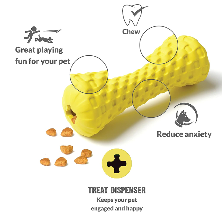 Dumbbell Treat Dispensing Chew Toy