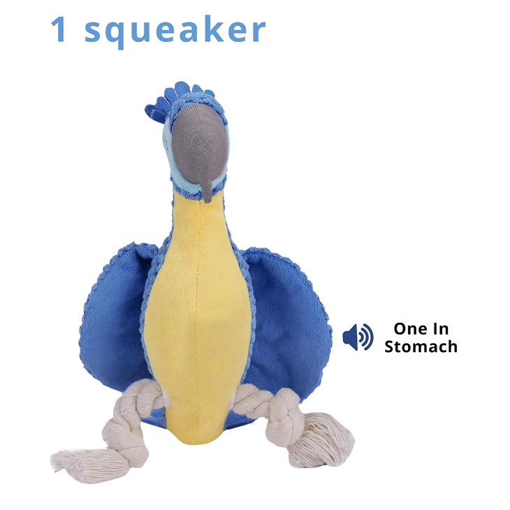 Multicolor Squeaky Crinkle Rope Toy