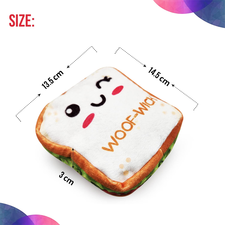 Sandwich Crinkle Squeaky Puppy Toy