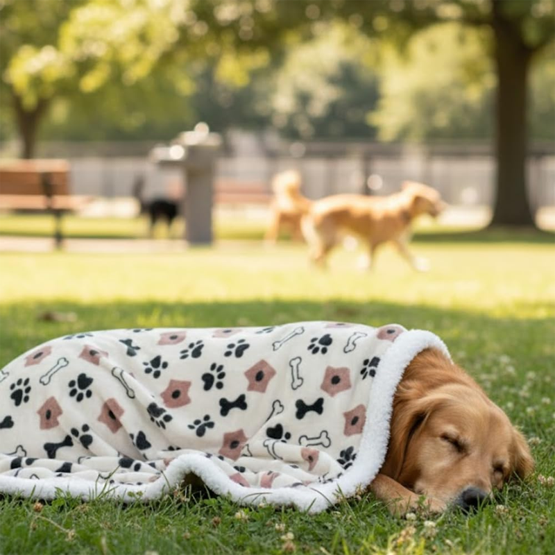Bone Print Cozy Fleece Pet Blanket