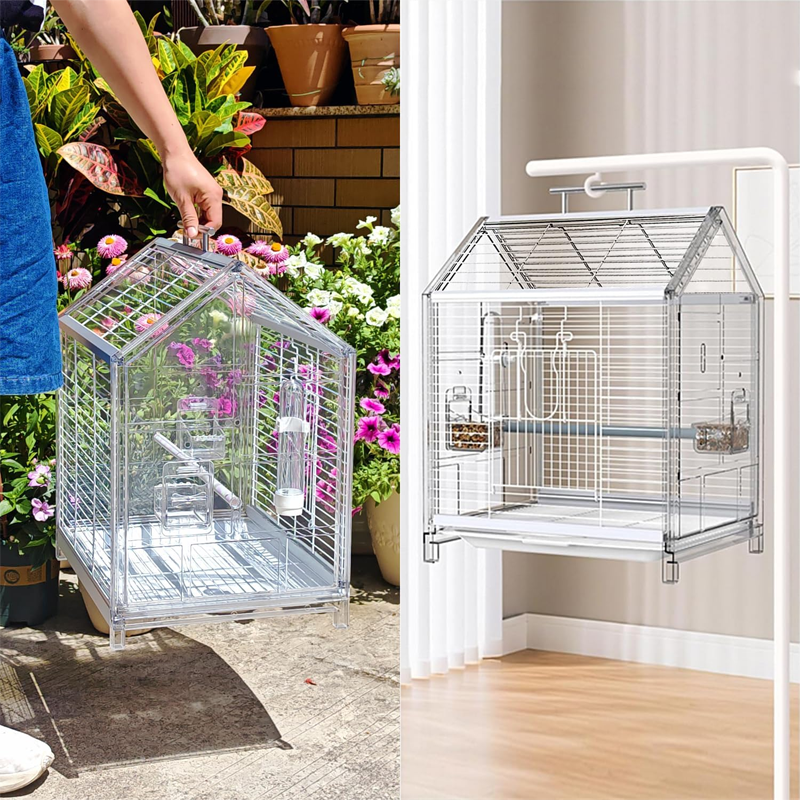 Portable Aluminum Alloy Bird Travel Cage