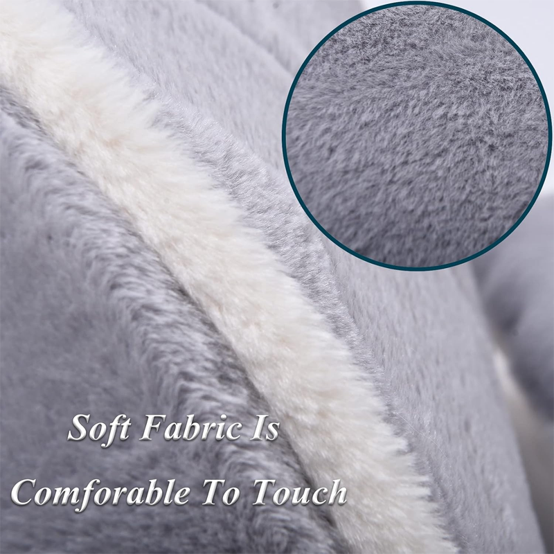Grey Foldable Fur Cat Cave