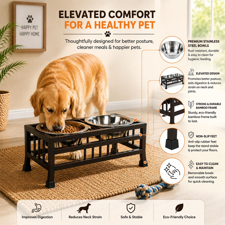 Elevated Stainless Steel Dog Bowl Stand