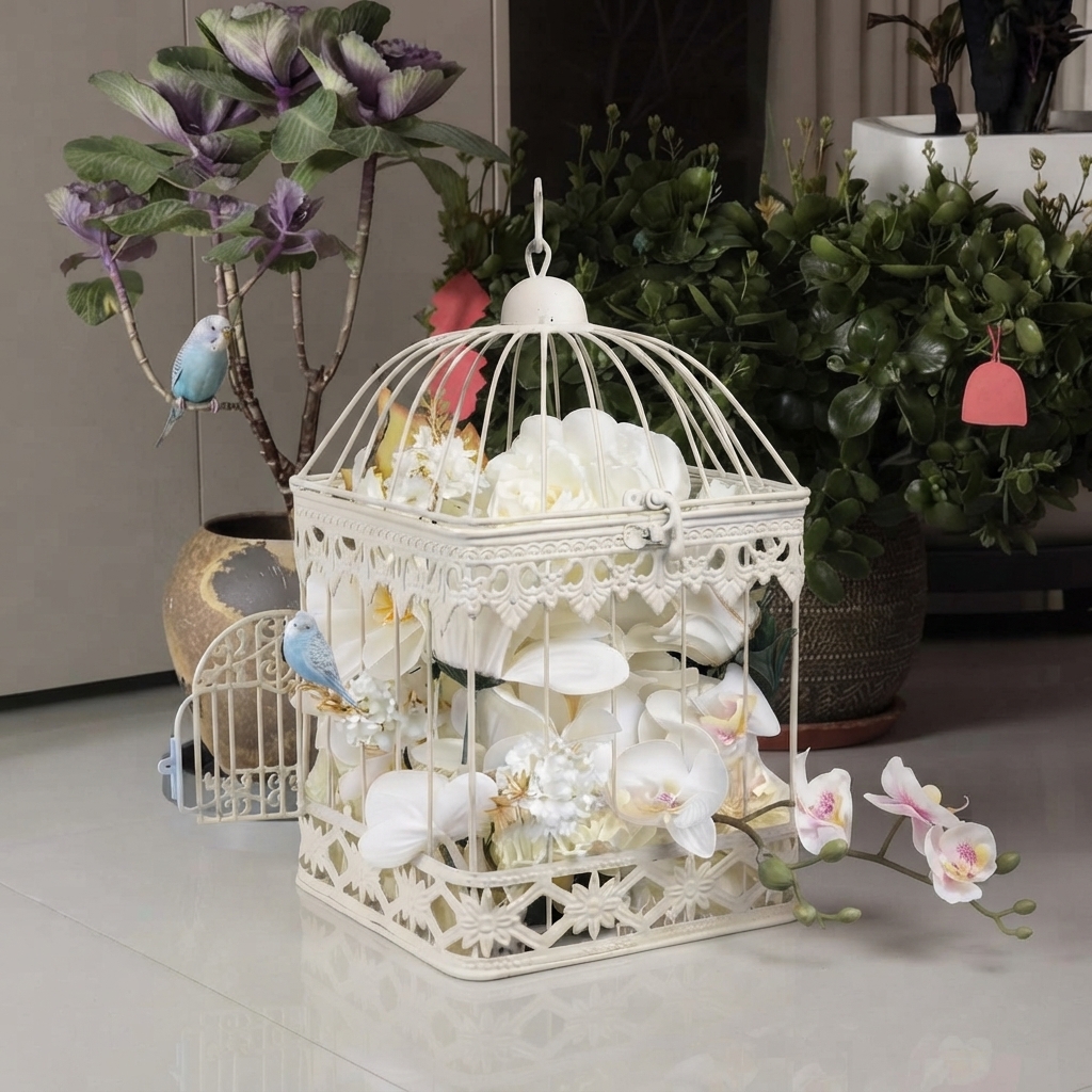 Vintage Floral Decorative Birdcage