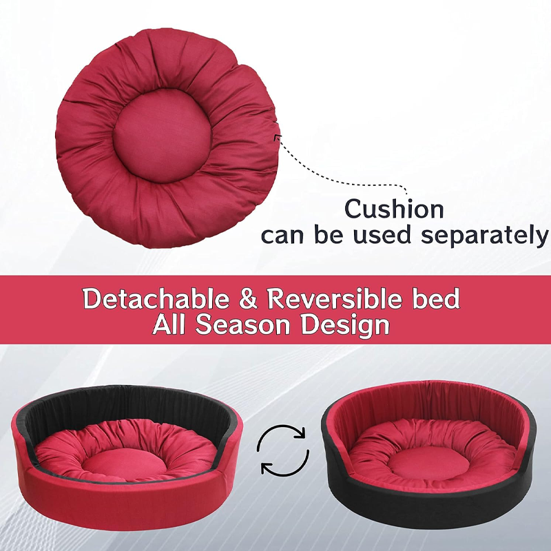Reversible Velvet Round Pet Sofa Bed