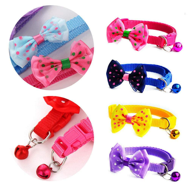 Pink Bow Bell Breakaway Cat Collar