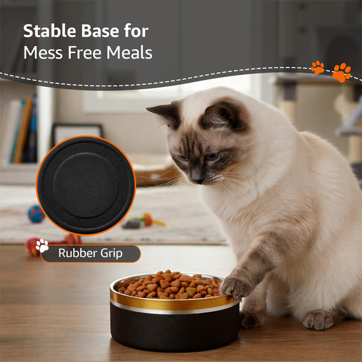 Double Wall Metal Pet Feeding Bowl