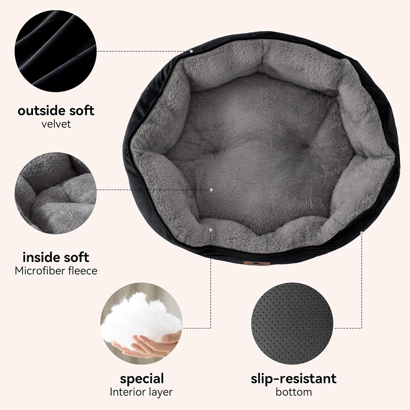 Sherpa Fleece Round Comfort Bed