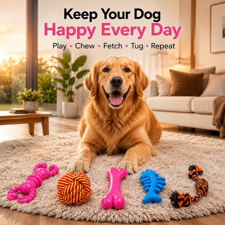 Multi Shape Rubber Chew Toy
