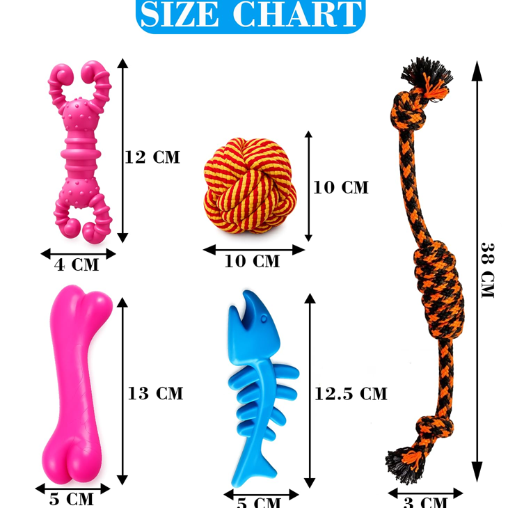 Multi Shape Rubber Chew Toy