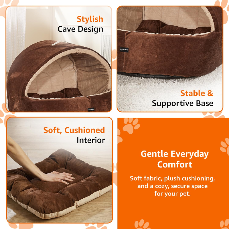 Velvet Cave Cozy Pet Hideaway Bed