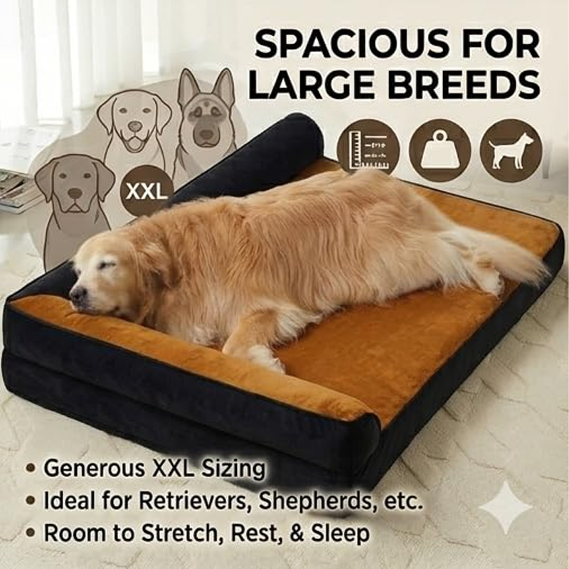 Supportive Cushioned Pet Sofa Bed