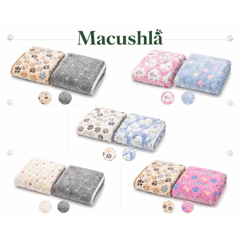 Flannel Paw Bone Pet Blanket